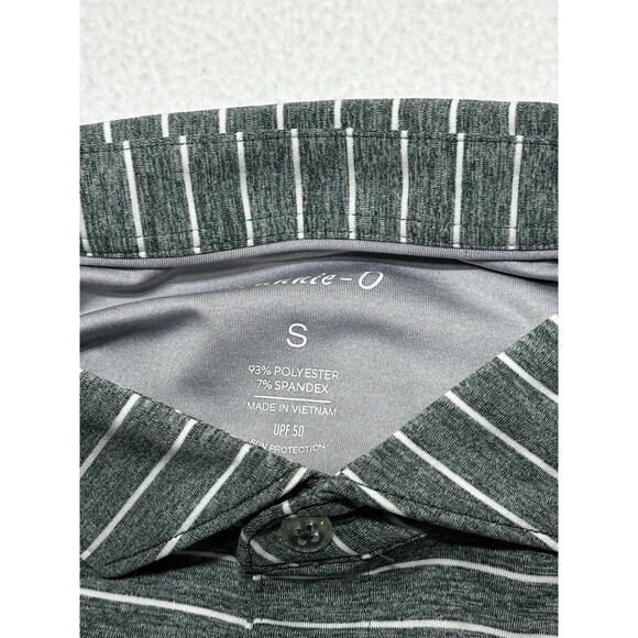 Johnnie O Shirt Men's Small Green Striped Performance Polo Short Sleeve JMP04190 - Picture 3 of 9